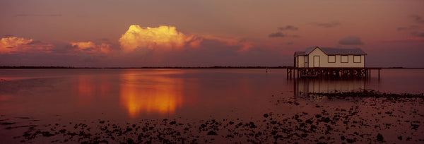 Fishing hut at sunset, Pine Island, Hernando County, Florida, USA