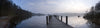 Pier at lake, Coniston Water, English Lake District, Cumbria, England
