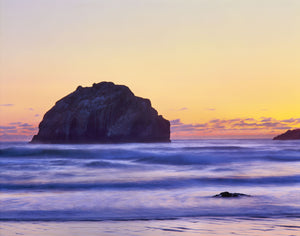 Rock formation in Pacific Ocean during sunset, Bandon, Oregon, USA