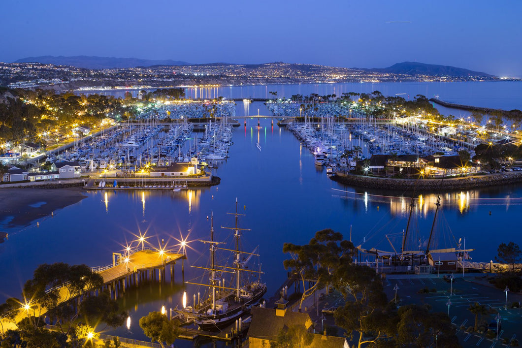 Elevated view of a harbor, Dana Point Harbor, Dana Point, Orange County, California, USA