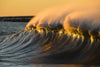 Waves in the Pacific Ocean at dusk, Seal Beach, Orange County, California, USA