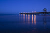 Pier in the Pacific Ocean at night, San Clemente Pier, San Clemente, California, USA