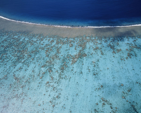Aerial view of island, French Polynesia