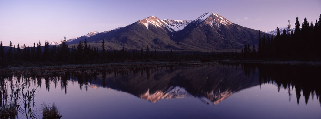 Reflection of mountains in water, Banff, Alberta, Canada
