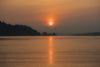 Lake at sunset, Bainbridge Island, Kitsap County, Washington State, USA