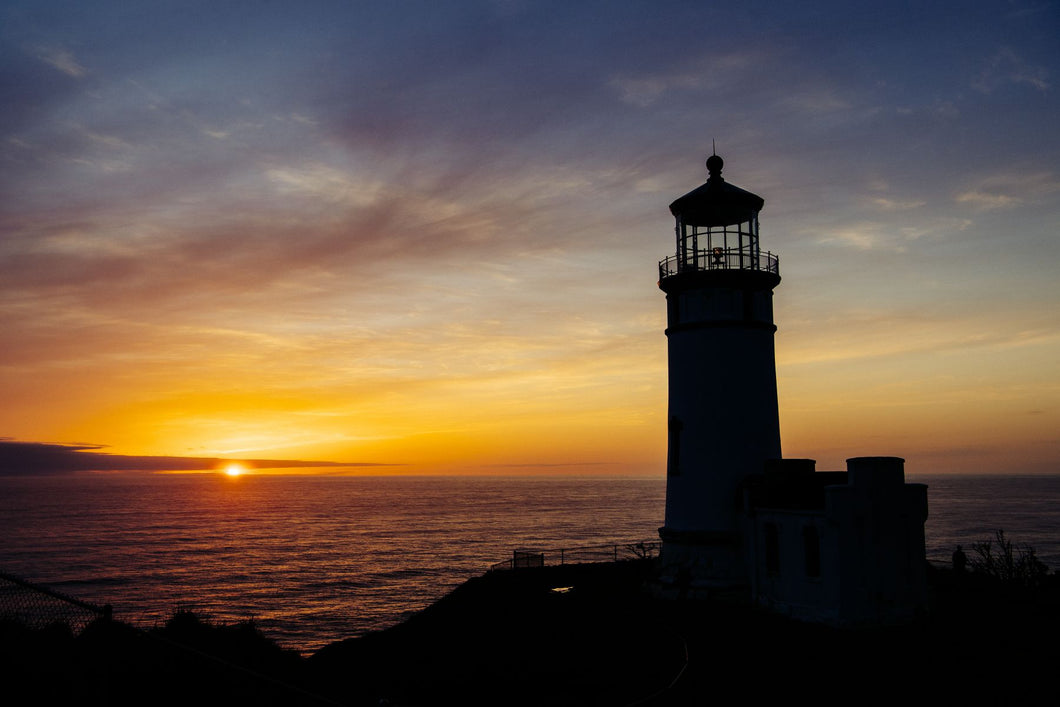 Lighthouse on the coast, Cape Disappointment, Washington State, USA