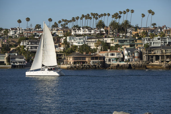 Sailboat in the Pacific Ocean, Newport Beach, Orange County, California, USA