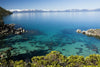 Lake with mountain range in the background, Lake Tahoe, California, USA