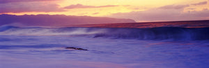 Surf in the ocean at sunset, Oahu, Hawaii, USA