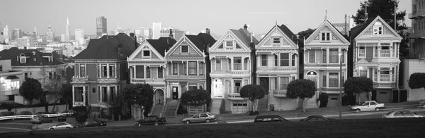Row houses in a city, Postcard Row, The Seven Sisters, Painted Ladies, Alamo Square, San Francisco, California, USA