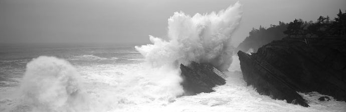 Waves breaking on the coast, Shore Acres State Park, Oregon, USA
