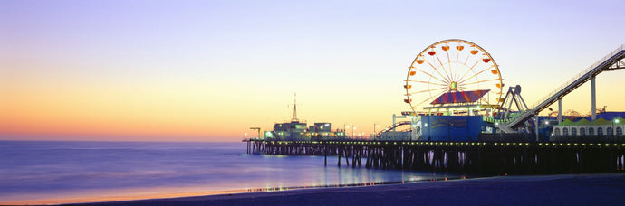 Santa Monica Pier at sunset, California