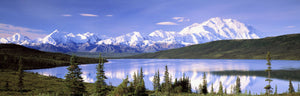 Snow Covered Mountains, Mountain Range, Wonder Lake, Denali National Park, Alaska, USA