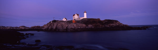 Lighthouse on the coast, Nubble Lighthouse, York, York County, Maine, USA