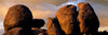 Monolithic boulders glow at sunset, Joshua Tree National Park, California, USA