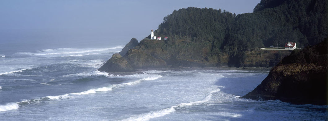 Lighthouse on a hill, Heceta Head Lighthouse, Heceta Head, Lane County, Oregon, USA