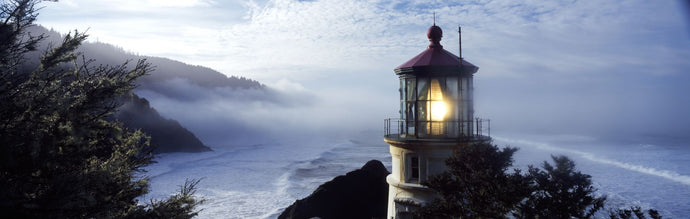 Lighthouse on a hill, Heceta Head Lighthouse, Heceta Head, Lane County, Oregon, USA