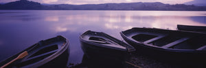 Fishing boats moored in a lake, Loch Awe, Strathclyde Region, Highlands Region, Scotland