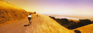 Cyclists on a road, Mt Tamalpais, Marin County, California, USA