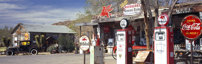 Store with a gas station on the roadside, Route 66, Hackenberry, Arizona, USA