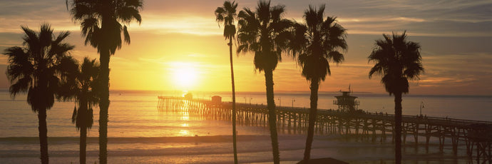 Silhouette of a pier, San Clemente Pier, Los Angeles County, California, USA
