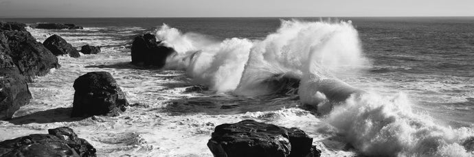 Waves breaking on the coast, Santa Cruz, Santa Cruz County, California, USA
