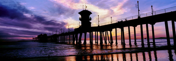 Huntington Beach Pier at sunset, Huntington Beach, California, USA