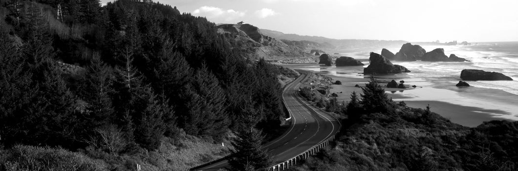 Highway along a coast, Highway 101, Pacific Coastline, Oregon, USA