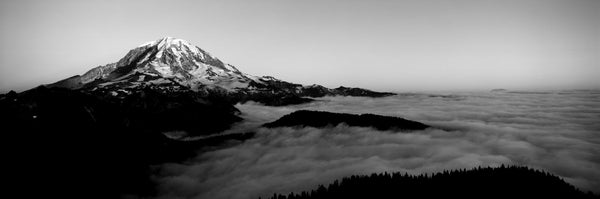 Sea of clouds with mountains in the background, Mt Rainier, Pierce County, Washington State, USA