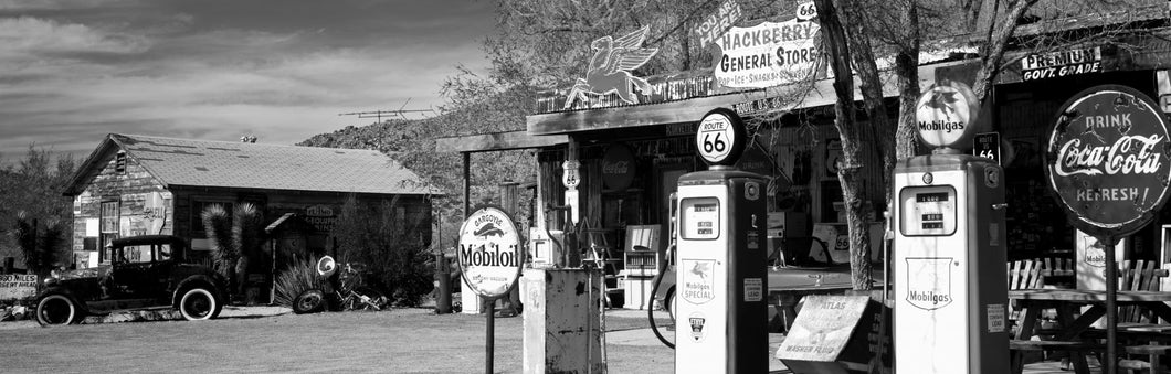 Store with a gas station on the roadside, Route 66, Hackenberry, Arizona, USA