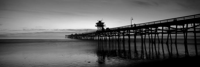 Silhouette of a pier, San Clemente Pier, Los Angeles County, California, USA