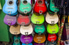 Colorful guitars at a market stall, Olvera Street, Downtown Los Angeles, Los Angeles, California, USA