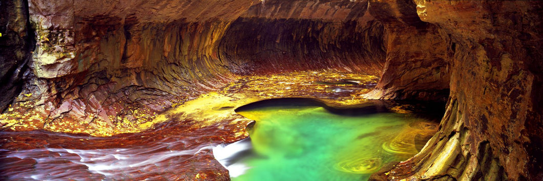 Rock formations in a slot canyon, The Subway, Zion National Park, Utah, USA