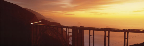 Dusk Hwy 1 w/ Bixby Bridge Big Sur CA USA