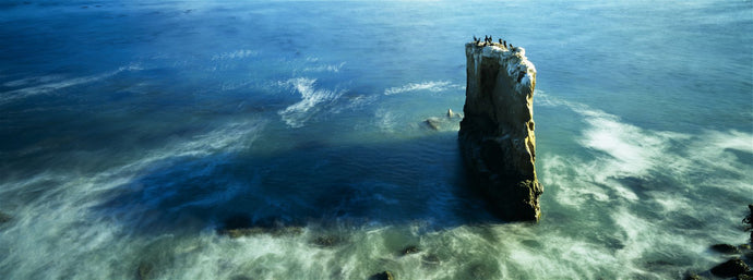 High angle view of a rock formation in the sea, Santa Cruz, California, USA