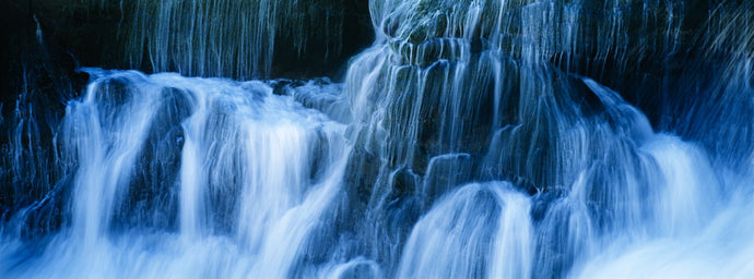 Waterfall on a cliff, Santa Cruz, California, USA