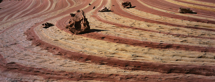 High angle view of rock formations, Vermillion Cliffs, Vermilion Cliffs National Monument, Arizona, USA