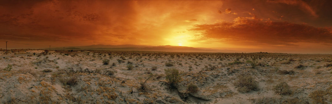 Sunset over a desert, Palm Springs, California, USA