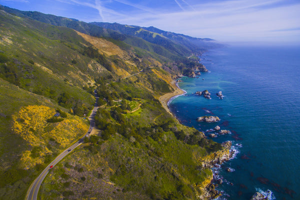 Elevated view of Big Sur coastline, California, USA