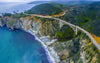 Aerial view of Bixby Creek Bridge at Pacific Coast, Big Sur, California, USA