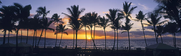 Tropical beach at sunset, Maui, Hawaii, USA