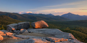 Evening light on the Balanced rocks on Pitchoff Mountain, Adirondack Park, New York State, USA