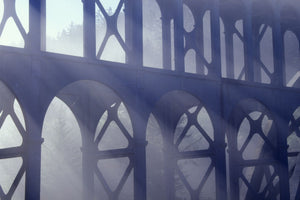 2000s CAPE CREEK BRIDGE FOG HECETA HEAD LIGHTHOUSE STATE PARK SIUSLAW NATIONAL FOREST OREGON