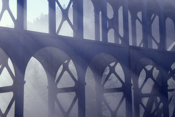 2000s CAPE CREEK BRIDGE FOG HECETA HEAD LIGHTHOUSE STATE PARK SIUSLAW NATIONAL FOREST OREGON