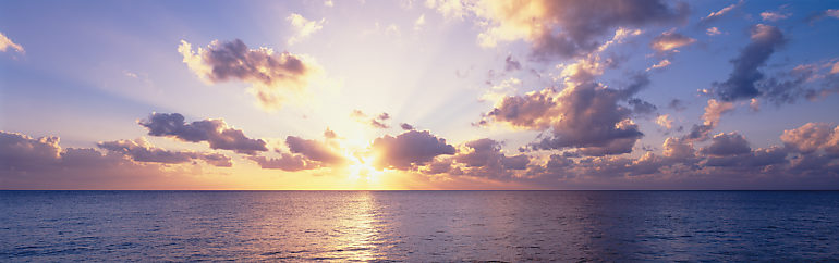 Sunset over the sea, Seven Mile Beach, Grand Cayman, Cayman Islands